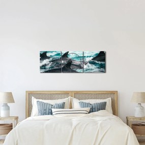 Kép - Delfinek az óceánban (órával) (90x30 cm)
