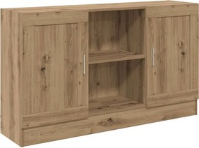 vidaXL kézműves tölgy színű szerelt fa tálalószekrény 120x30,5x70 cm