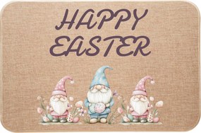 Lábtörlő lenvászon dísz három húsvéti manó Happy Easter