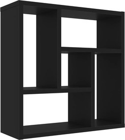 vidaXL fekete szerelt fa fali polc 45,1 x 16 x 45,1 cm