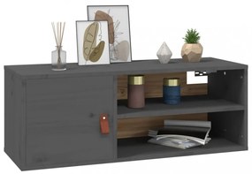 2 db szürke tömör fenyőfa faliszekrény 80 x 30 x 30 cm