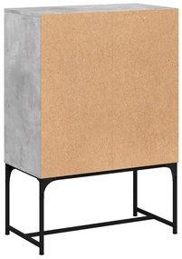 betonszürke kisszekrény üvegajtókkal 69x37x100 cm