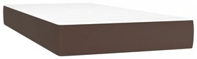 vidaXL barna műbőr zsebrugós ágymatrac 90x200x20 cm