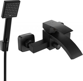 Mexen Libra R45 kádtöltő csaptelep zuhanyszettel, fekete - 74513R45-70
