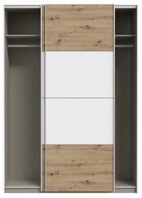 KARO gardróbszekrény 150x210 cm fehér/artisan tölgy