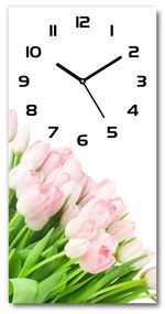 Négyszögletes fali üvegóra Rózsaszín tulipánok pl_zsp_30x60_c-f_22467427