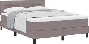 vidaXL Boxrugós ágy matracmal fejtámlával Tópszínű 140 x 190 cm szövet