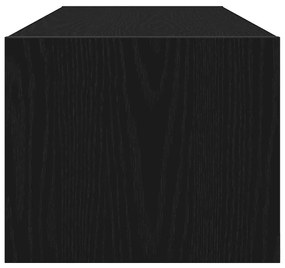 2 db fekete tölgy színű szerelt fa TV-szekrény 100x31x25,5cm