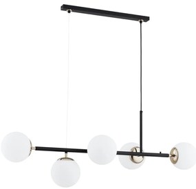 Csillár zsinóron DANSA 5xE14/10W/230V fekete/arany