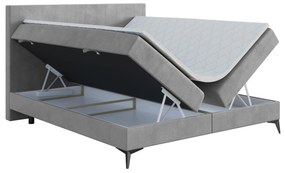 Franciaágy Boxspring 160 cm Ricky (szürke) (matraccal és tárolóhellyel). Akció -16%. 1043439