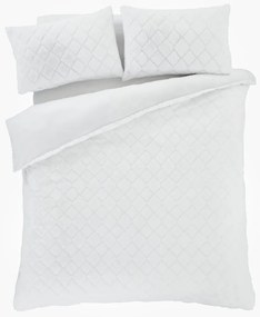 Fehér kétszemélyes mikroplüss ágyneműhuzat 200x200 cm Cosy Diamond – Catherine Lansfield