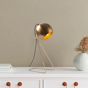 Rézszínű asztali lámpa fém búrával (magasság 45 cm) Mixed – Opviq lights