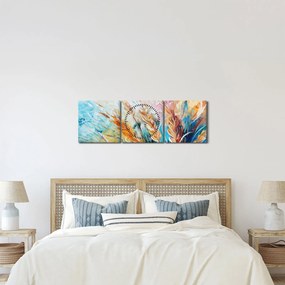 Kép - Búza, absztrakció (órával) (90x30 cm)