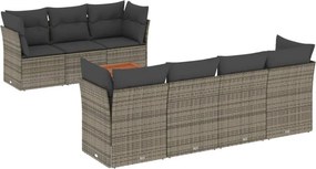vidaXL 8 részes szürke polyrattan kerti ülőgarnitúra párnákkal