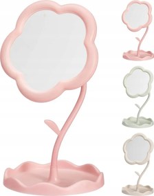 Álló tükör dekoratív virágos műanyag különböző színekben 29cm 1db