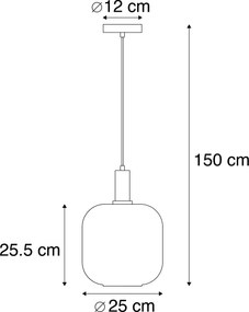 Függőlámpa fekete arannyal és füstüveggel, PUCC izzóval - Zuzanna