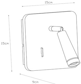 Lucide 77282/03/31 - LED Fali spotlámpa OREGON LED/4W/230V USB fehér