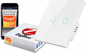 Érintőkapcsoló ZigBee Tuya 2körös fehér #n nélkül