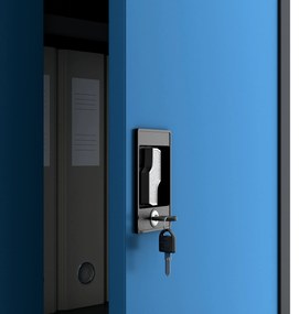 Fém iratszekrény JAN, 900 x 1850 x 400 mm, antracit-kék