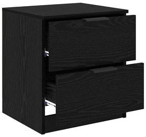 Éjjeliszekrény 2 pcs Musta tammi 45 x 39 x 50 cm Faanyag
