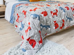 Ágytakaró FOXIVA szürke, 100% pamut Méret: 170 x 210 cm