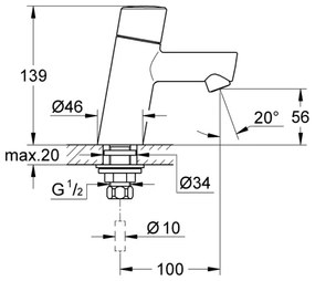 GROHE 32207001 - CONCETTO XS álló csaptelep, fényes króm