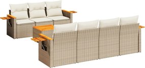 vidaXL 8 részes bézs polyrattan kerti ülőgarnitúra párnával
