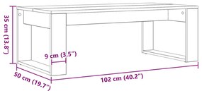 Fekete Tölgy Kávézóasztal 102x50x35 cm Műgyanta