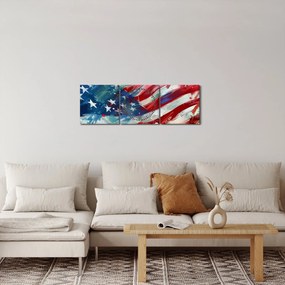 Kép - Az USA zászlaja (órával) (90x30 cm)