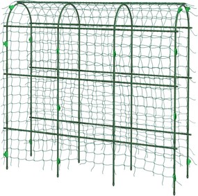 Outsunny Fém Rácsív Rozsdamentes Növénytámasz Mászó Növényekhez - Uborka Rács 43 x 182 x 183 cm Kerti Rács Paradicsomhoz, Zöldségekhez, Virágokhoz | A