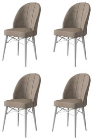 Étkezőszék szett (4 db) Ritim - Cappuccino, Fehér