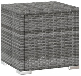 3 részes szürke polyrattan kerti napozóágy szett asztallal