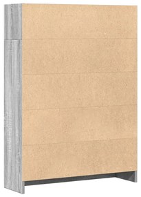 szürke sonoma színű szerelt fa könyvespolc 80 x 24 x 109 cm