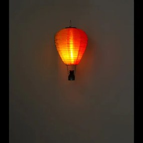 Globo 36138 Solar lámpa, hőlégballon, műanyag ezüstszínű, műanyag barna, textil színű, fém fekete matt, nyomógombos, tűz hatású, AA 600mAh 3V elemmel, IP44, ø: 270mm, M: 440mm, tartozék: 24x LED 0.06W 3V, 1800K