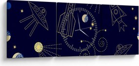 Kép - Univerzum (órával) (90x30 cm)