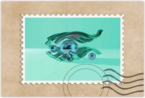 Poszter 60x40 Menta türkiz gömbök