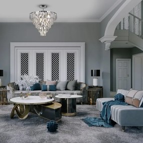 Csillár CHELSEA 6xE14/40W/230V átm. 50 cm fényezett króm