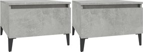 vidaXL 2 db betonszürke szerelt fa kisasztal 50x 46 x 35 cm