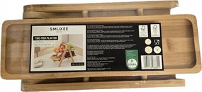 Smukee kétszintes bambusz patera 33 x 15 x 26 cm 801