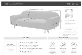 Sötétzöld kanapé 193 cm Nesbo – MESONICA