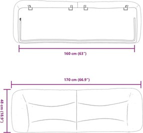 világosszürke szövet fejtámla párna Hvar 160 cm