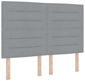 Boxspring Ágy Matrace Sötétszürke 140x200 cm Szövet