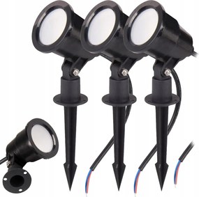 3X Led kerti lámpa kültéri reflektor 7W beszúrható homlokzati