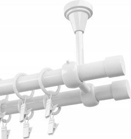 Dupla függönykarnis Fém Mennyezeti 19+19mm Fehér 180cm Luna