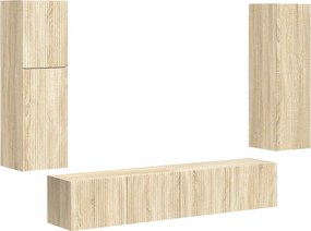 vidaXL TV szekrény garnitúra 4 pcs Sonoma tölgy Faanyag