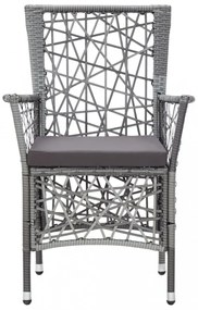7 részes szürke kültéri polyrattan étkezőgarnitúra