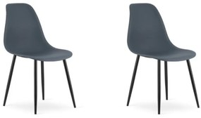 2 db pala szürke szék szett OSAKA fekete lábbal