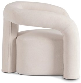 Designer Fotel Krém Bouclé Kárpittal. BRAZIL