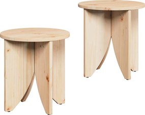 vidaXL Dohányzóasztal 2 pcs Természetes