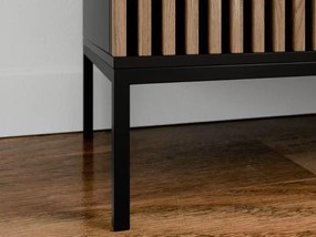 Komód MEORATI 150x40 cm, fekete/tölgy artisan